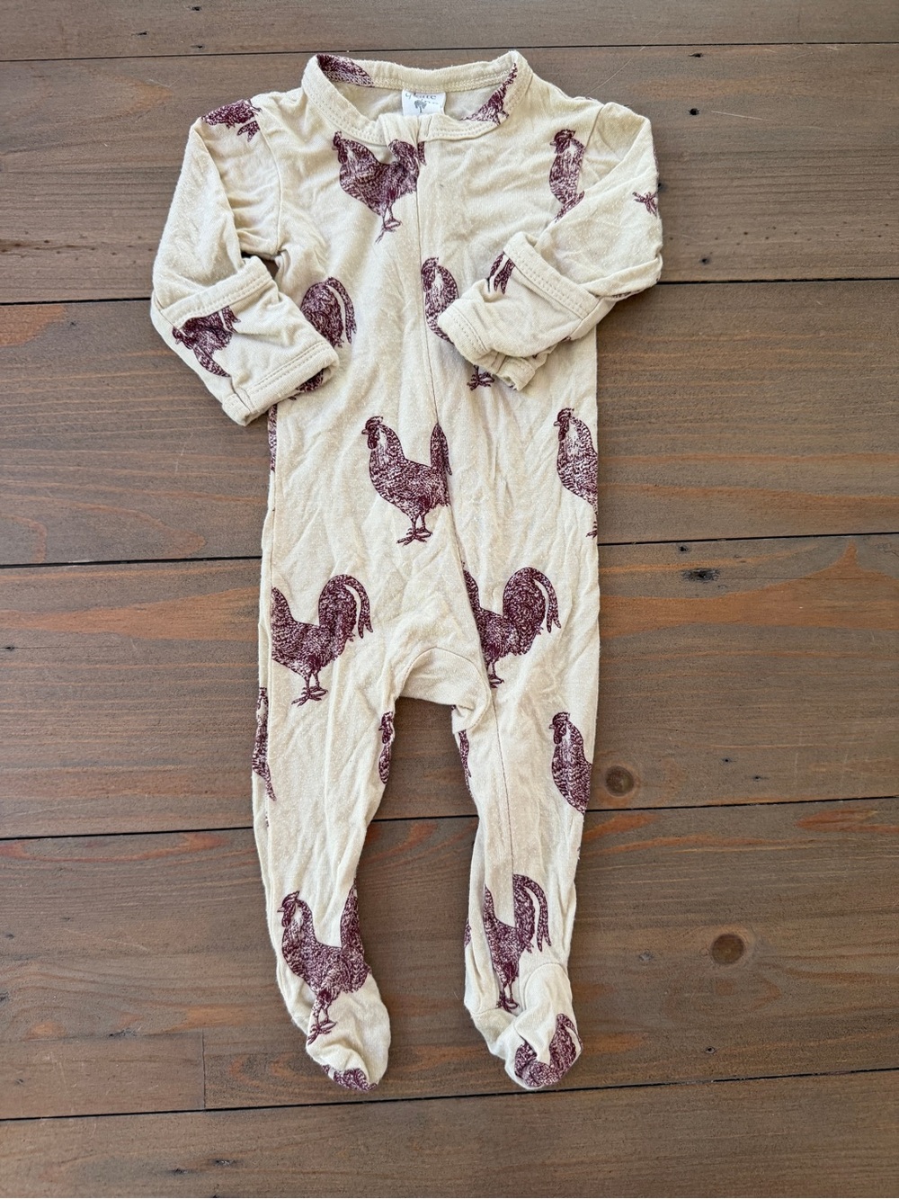 Kate Quinn Two-Way Zip Bamboo Rooster Footie - Newborn
